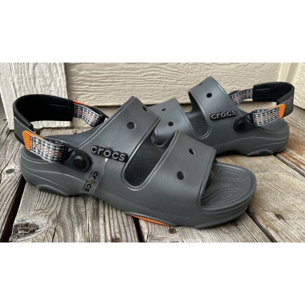 New! Crocs Classic All Terrain Men’s 13 Sandals - Slate Gray/Orange